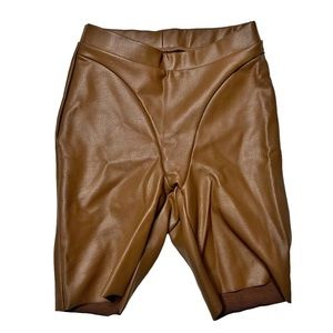 NWT Skims Faux Leather Biker Shorts in Jasper Women’s Size XXS
